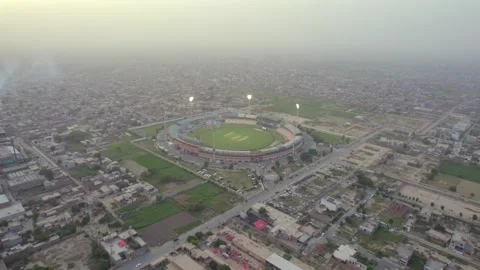Aerial view of Multan Cricket Stadium, Pakistan. Stock Footage 322598003