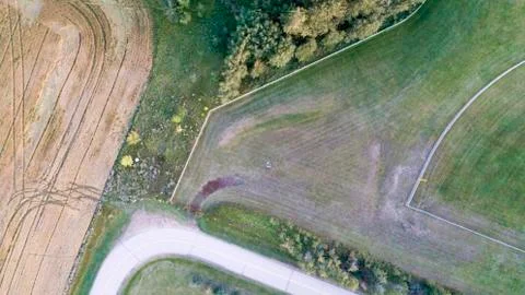 Aerial View of Multicolored Fields Foto stock