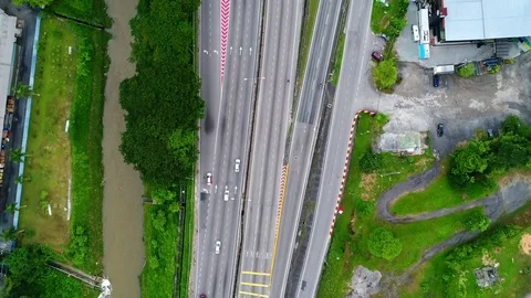 Aerial view. Multiple lanes of expressway built to cater high volume of traffic. 動画素材 81893832