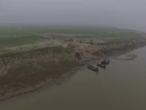 Aerial view of munger and Ganges Video stock 73779863