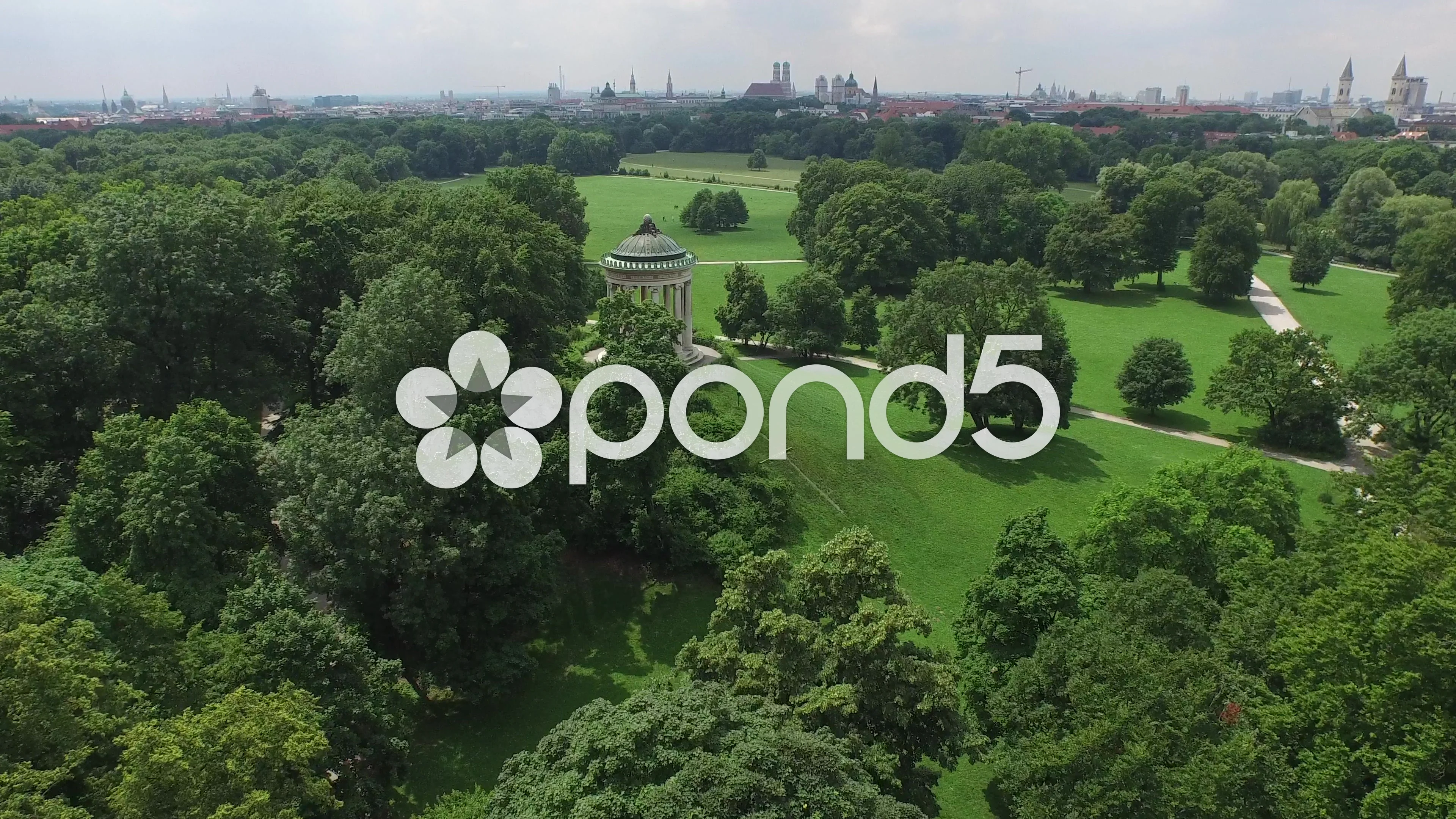 Aerial View Of Munich With The Englischer Garten Video 53808880