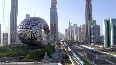 Aerial view of Museum of The Future Stock Footage 170895403