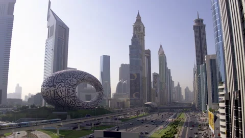 Aerial view of Museum of The Future Stock Footage 170895574