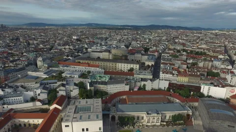 Aerial view of MuseumsQuartier and its surroundings in Vienna Video stock 61482172