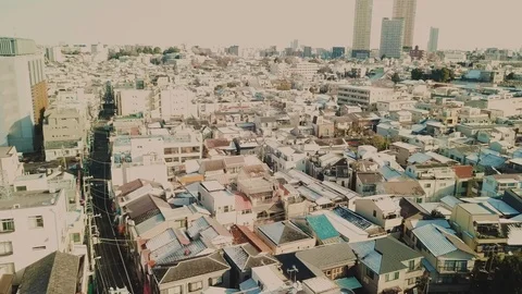 Aerial view of Myoko during winter, Niigata , Japan Stock Footage 107265257