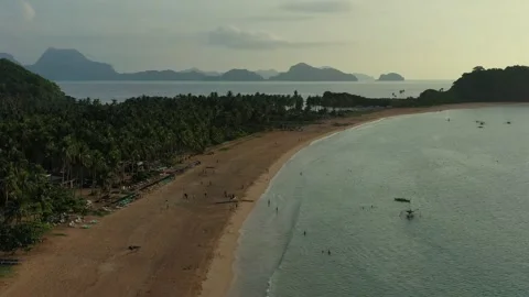 Aerial View of Nacpan Beach Stock Footage 264056133
