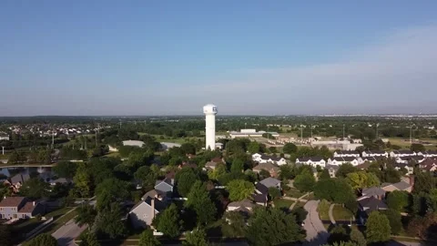 Aerial view of Naperville, IL Stock Footage 263260305