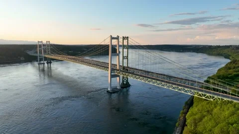 Aerial view of the Narrows Bridge Stock Footage 194986030