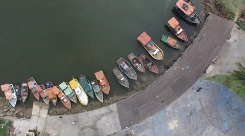 Aerial View of Native Community Boat Pear in Brazil Stock Footage 51933504
