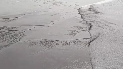 Aerial View of Natural Tidal Tree and Fish Scale Tide Patterns 库存影片 334920602