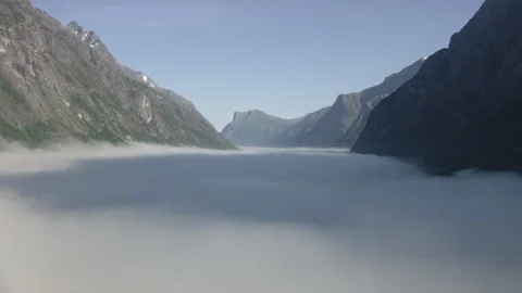 Aerial View of Nature in Eikesdalen Valley, Norway Stock Footage 87698129