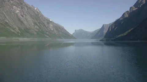 Aerial View of Nature in Eikesdalen Valley, Norway Stock Footage 87698247
