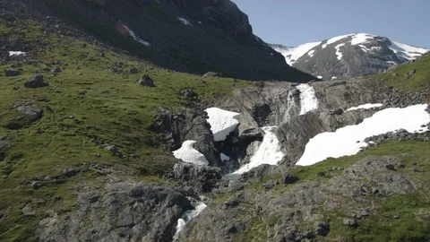 Aerial View of Nature in Eikesdalen Valley, Norway Stock Footage 87699058