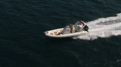 Aerial view of navigating maxi rib Stock Footage 37090656