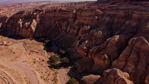 Aerial view in Negev desert. Vicinity of the Dead sea Stock Footage 224289132