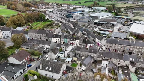 Aerial View of Nenagh Castle Tower in 4K Видео 333336685
