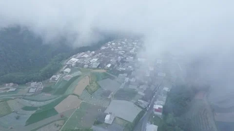 Aerial view of Nepal Van Java colorful village, Indonesia Stock Footage 300537695