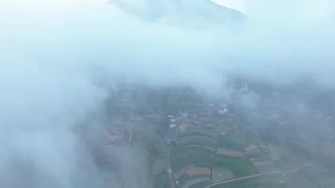 Aerial view of Nepal Van Java colorful village, Indonesia Stock Footage 300537701