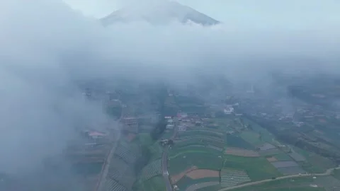 Aerial view of Nepal Van Java colorful village, Indonesia Stock Footage 300537720