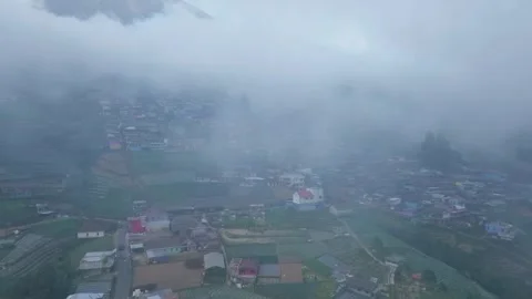 Aerial view of Nepal Van Java colorful village, Indonesia Stock Footage 300537752