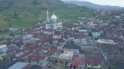 Aerial view of Nepal Van Java colorful village, Indonesia Stock Footage 300537775
