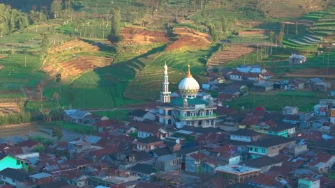 Aerial view of Nepal Van Java colorful village, Indonesia Stock Footage 300537821