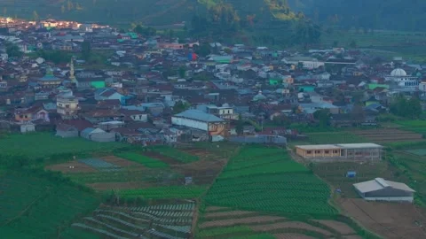 Aerial view of Nepal Van Java colorful village, Indonesia Stock Footage 300537971