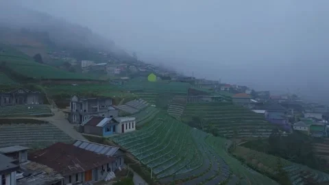 Aerial view of Nepal Van Java colorful village, Indonesia Stock Footage 300538021