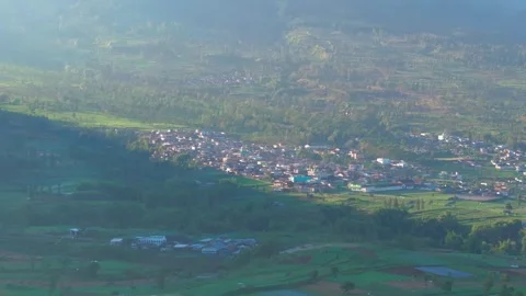 Aerial view of Nepal Van Java colorful village, Indonesia Stock Footage 300538042