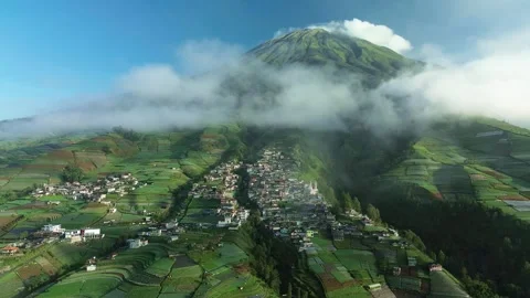 Aerial view of Nepal Van Java village, Indonesia. Vídeo Stock 317607066