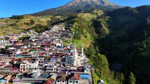 Aerial view of Nepal Van Java in Kecamatan Kaliangkrik, Indonesia. Vídeos de archivo 341431210