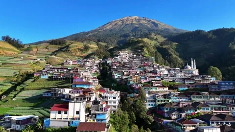Aerial view of Nepal Van Java village in Indonesia. Vídeos de archivo 341431727