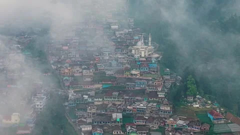 Aerial view of Nepal Van Java village in Indonesia. Stock Footage 346600948