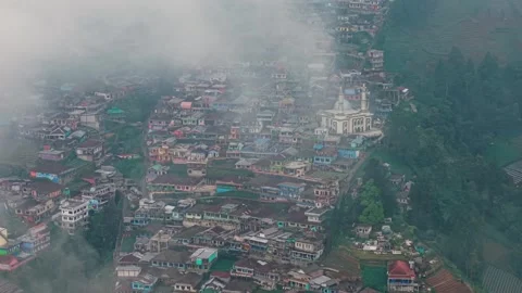 Aerial view of Nepal Van Java in Magelang, Indonesia. Stock Footage 346600962