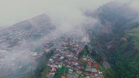 Aerial view of Nepal Van Java village in Magelang, Indonesia. 库存影片 346601768