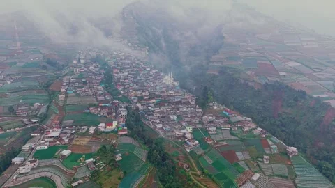 Aerial view of Nepal Van Java in Magelang, Indonesia. Stock Footage 346602202