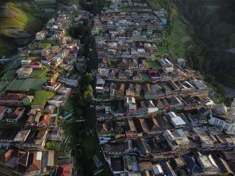 Aerial view of Nepal Van Java, Magelang, Central Java, Indonesia. June 22, 2022 Stock Photos