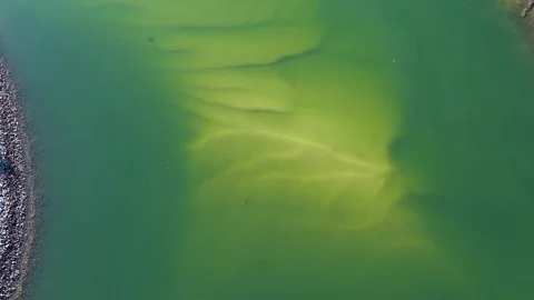 Aerial View of Nerang River Sandbars in Surfers Paradise Stock-Footage 341542637