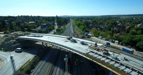 Aerial view of a new bridge Stock Footage 116662724