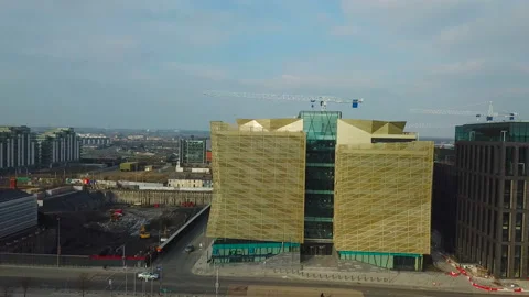 Aerial view of new building of Central Bank of Ireland in Dublin 库存影片 87760550