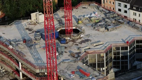 Aerial view of new building construction... | Stock Video | Pond5