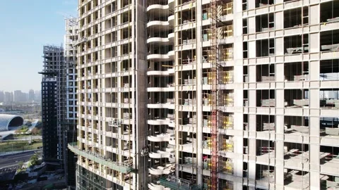 Aerial view of new construction site in hangzhou Stock Footage 165877098