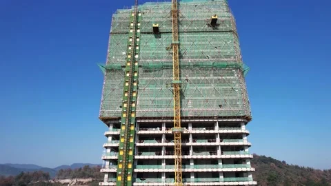 Aerial view of new constructions site Stock Footage 166778473