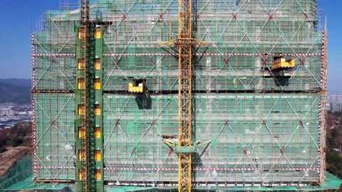 Aerial view of new constructions site Video stock 166778629