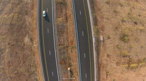Aerial view of new highway Stock Footage 45593559