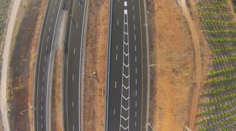 Aerial view of new highway Stock Footage 45593608