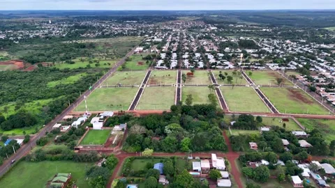 Aerial View of a New Housing Development in Posadas, Argentina Stock Footage 318005582