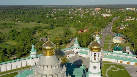 Aerial view of the New Jerusalem Monastery Stock Footage 108282690