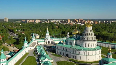 Aerial view of the New Jerusalem Monastery Video stock 108282723