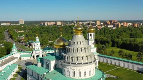 Aerial view of the New Jerusalem Monastery Stock Footage 108282757